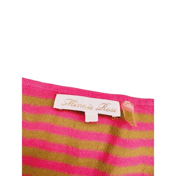 Minnie Rose Knit Tank Top XS Pink Gold Stripe Y2K Funky Layer Dopamine Essential - Picture 3 of 6